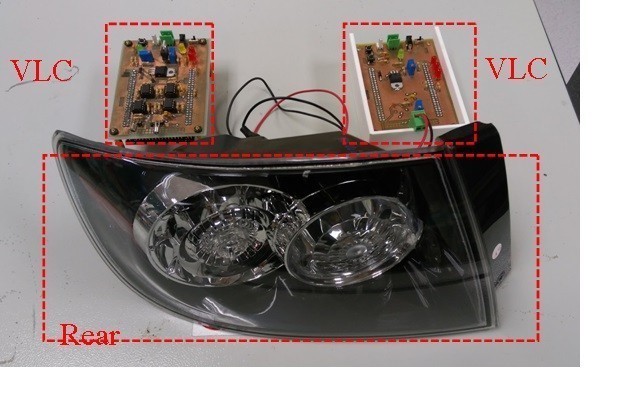 Visible light communication system for workshop security lighting