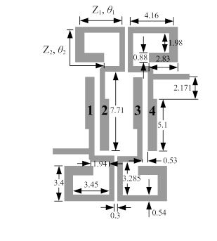 Interlaced coupling layout for a doubly-parallel-coupled dual-band BPF