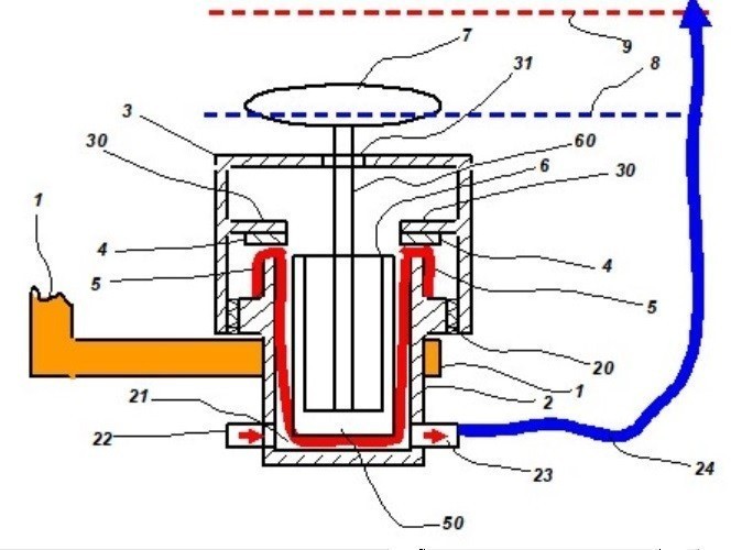 An automatic pumping water device for ocean wave energy