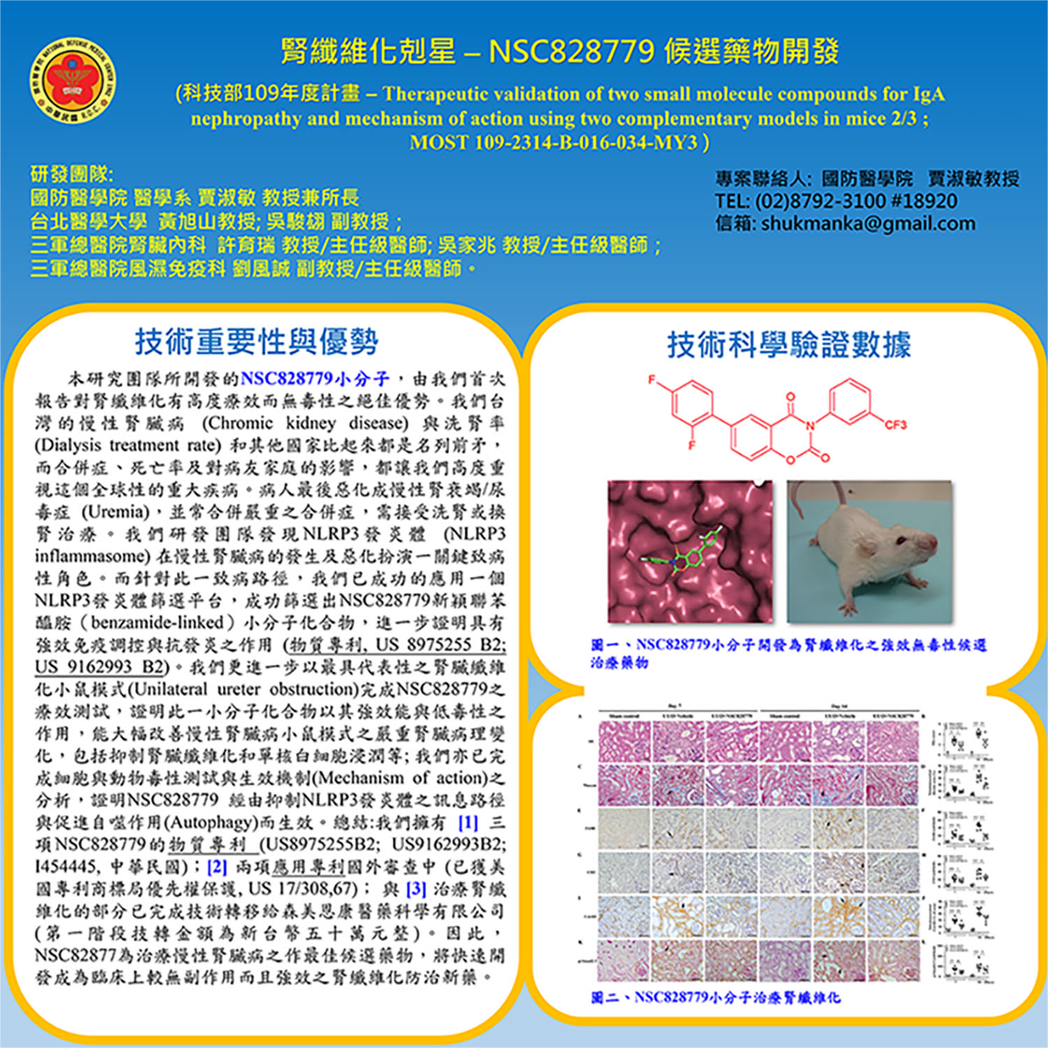 腎纖維化剋星 - NSC828779 候選藥物開發