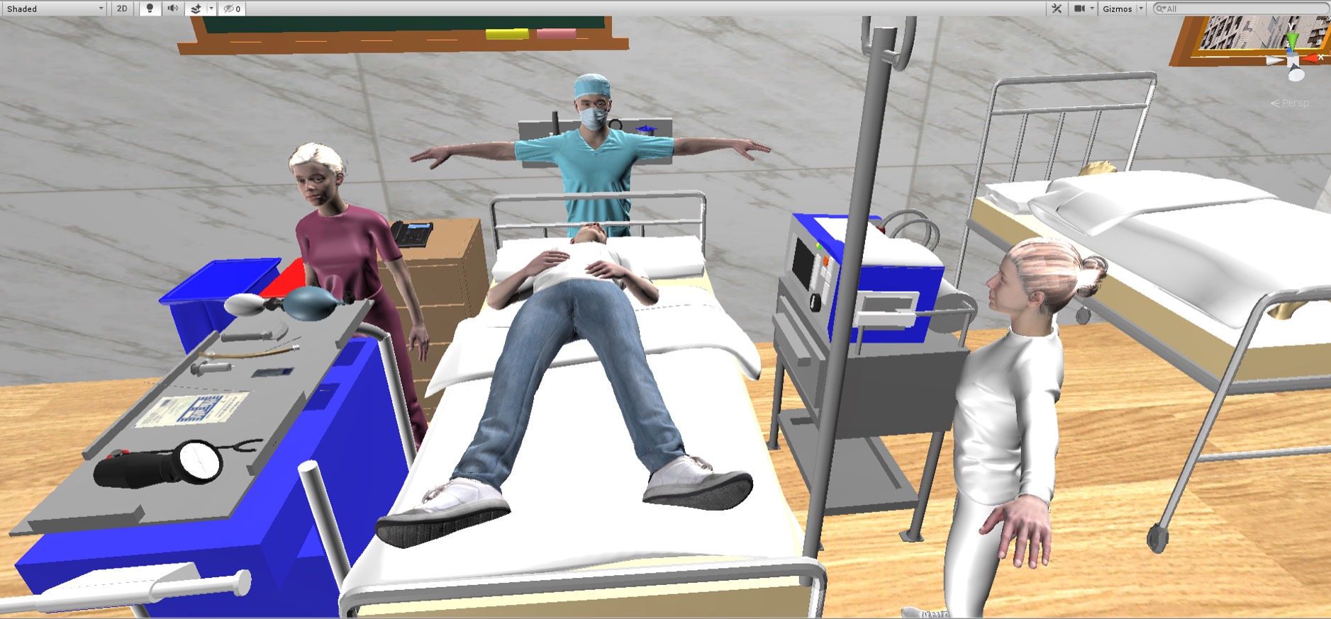 Immersive Virtual Reality Emergency Care Situation Simulation System