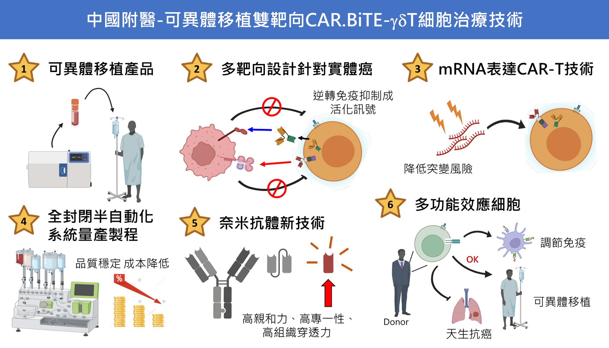 可異體移植的雙靶向奈米抗體CAR.BITE-γδT細胞治療技術